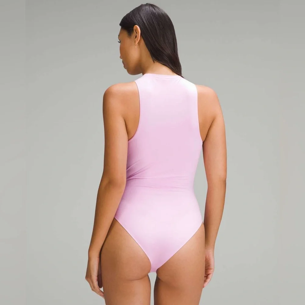 Lululemon Wundermost Ultra-Soft Nulu High-Neck Sleeveless Bodysuit - Vital Pink - Picture 3 of 7